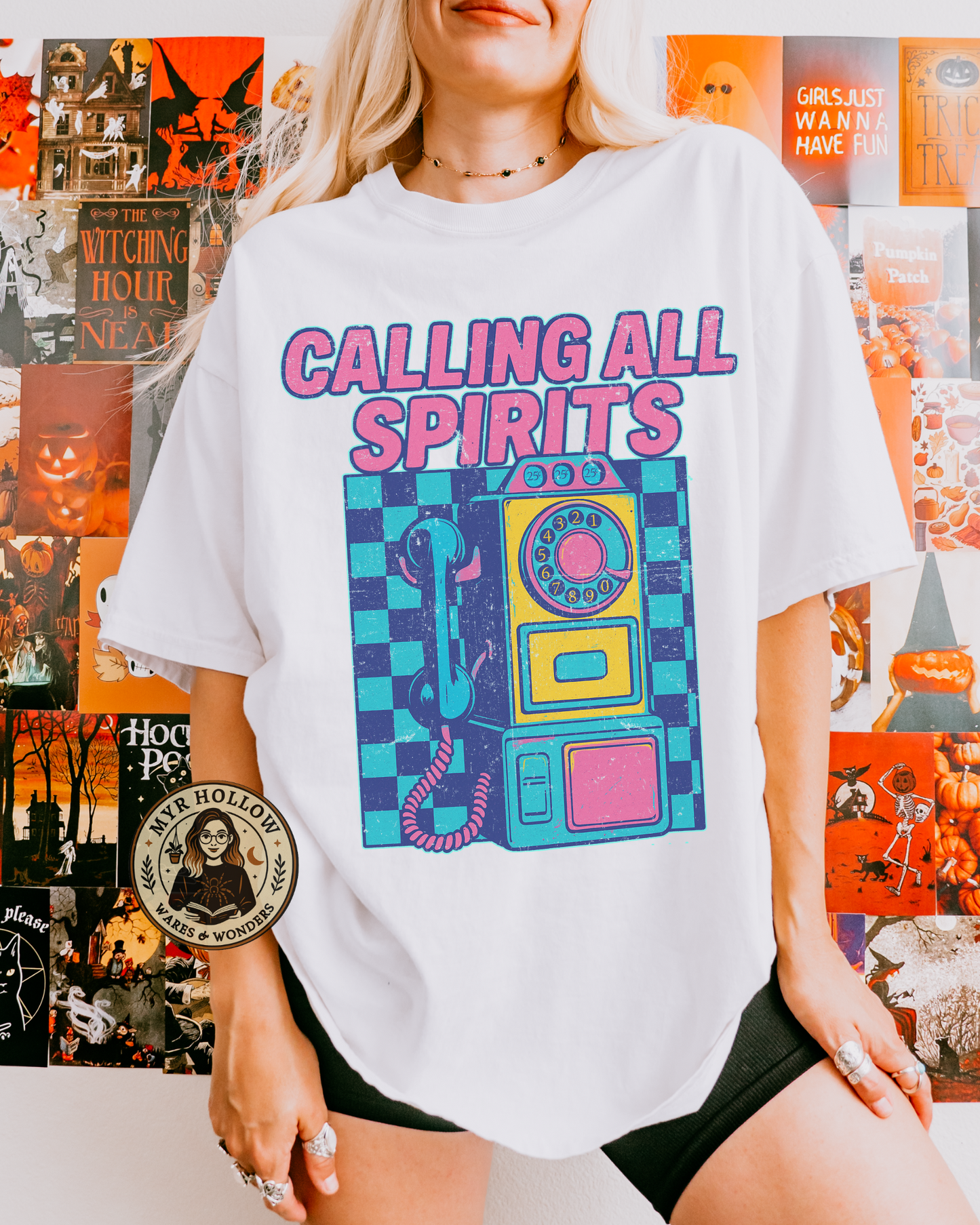 Calling All Spirits Ghost Phone Shirt