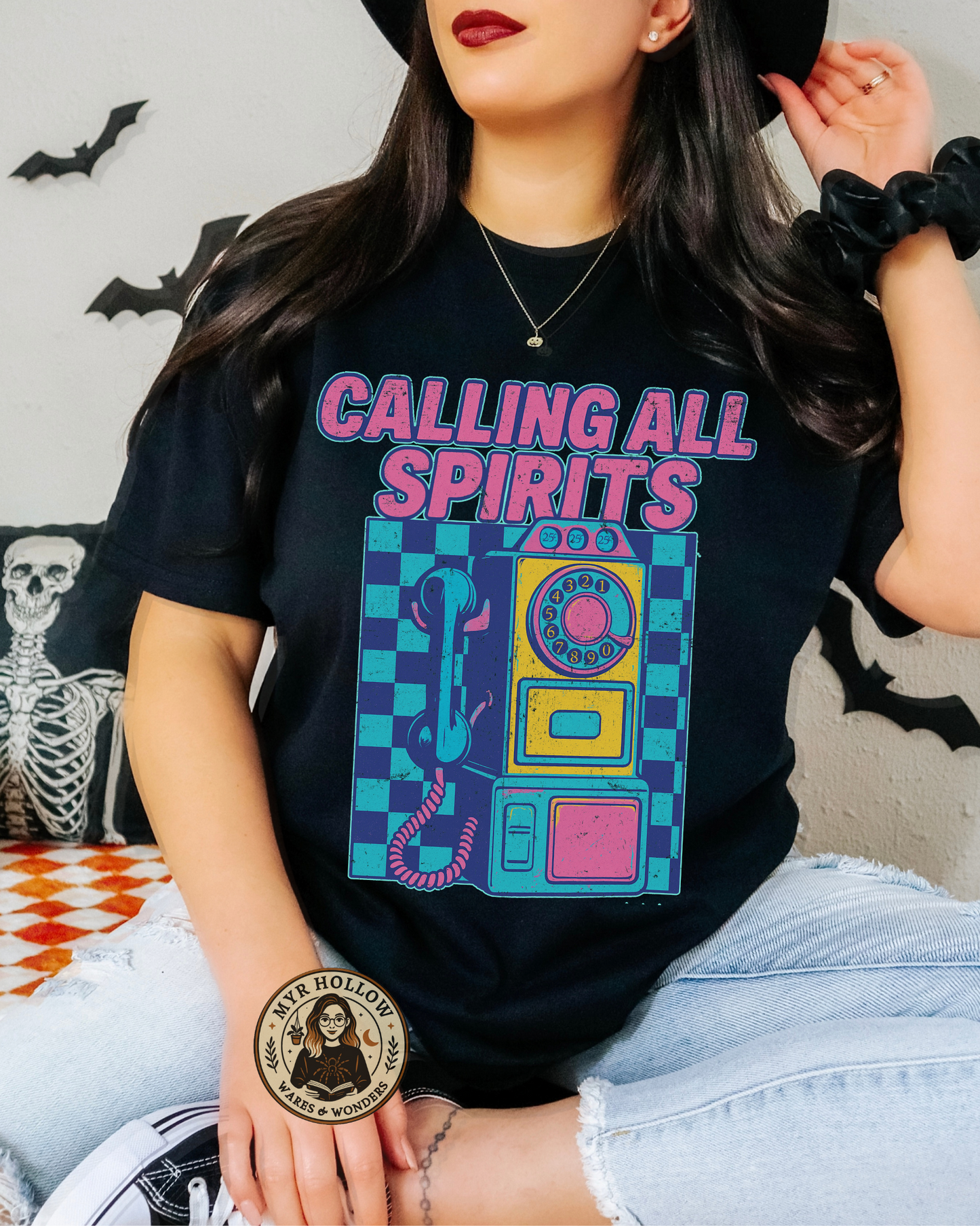 Calling All Spirits Ghost Phone Shirt