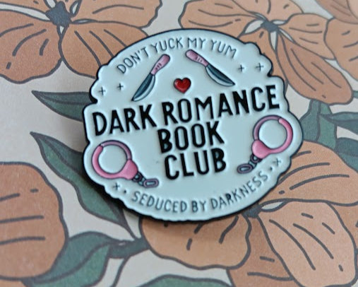Pin with 'Dark Romance Book Club' text on a floral background